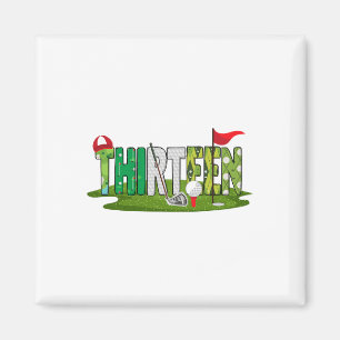 13e verjaardag golfthema 13 jaar oude Kinder sport Magneet