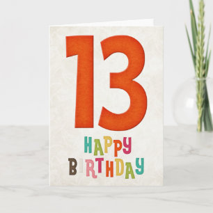 13e Verjaardag Happy Birthday Kaart Ontwerp