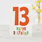 13e Verjaardag Happy Birthday Kaart Ontwerp (Gele Bloem)