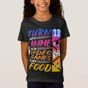 13e verjaardag I Manga I Gamer I 90s Kawaii Pizza T-shirt