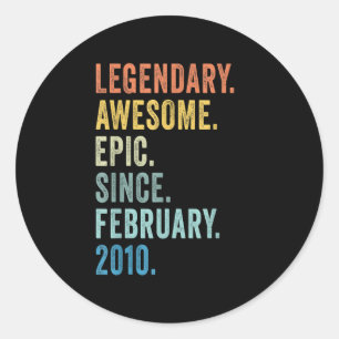 13e verjaardag jongen Legendary epic Geweldige sin Ronde Sticker