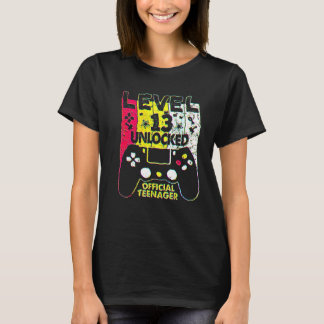 13e verjaardag jongen Niveau 13 vrijgespeeld Offic T-shirt