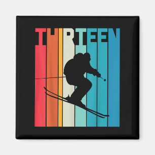 13e Verjaardag Jongen Retro Ski Lover Skier 13 Jaa Magneet