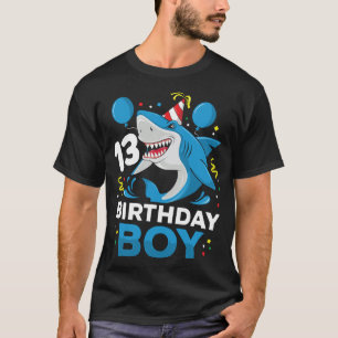 13e verjaardag Jongen Shark Ocean Theme Party 13 j T-shirt
