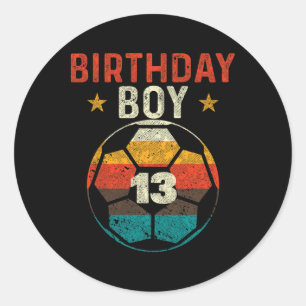13e verjaardag Jongen Voetbalfan 13 Jaar Oud Verja Ronde Sticker