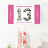 13e verjaardag Jubileum nummer 13 fotocollage Spandoek (Insitu)