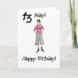 13e verjaardag Kaart voor een jongen