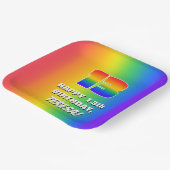 13e verjaardag: kleurrijk, vun regenboogpatroon # papieren bordje (Gebogen)