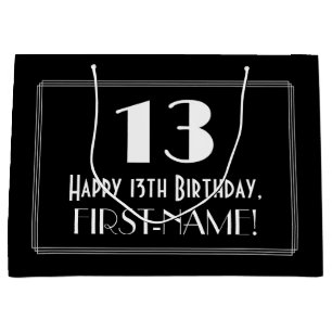 13e verjaardag: Kunst Deco Geïnspireerde stijl "13 Groot Cadeauzakje