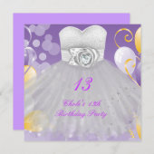 13e verjaardag meisjes 13 13 kaart (Voorkant / Achterkant)