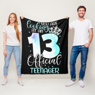 13e verjaardag Meisjes Schattig Officieel Tiener Fleece Deken