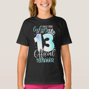 13e verjaardag Meisjes Schattig Officieel Tiener V T-shirt