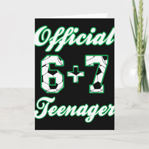 13e verjaardag Officieel tiener grappig voetbal 6+ Kaart