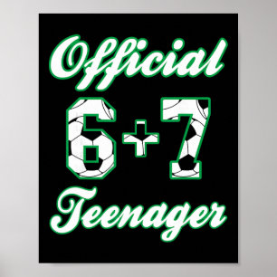 13e verjaardag Officieel tiener grappig voetbal 6+ Poster