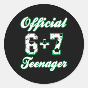 13e verjaardag Officieel tiener grappig voetbal 6+ Ronde Sticker