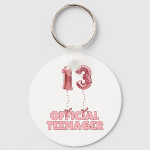 13e verjaardag Officiële Teenager Foil Balloons Sleutelhanger