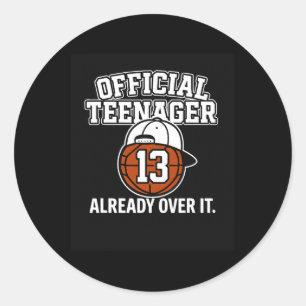13e verjaardag Officiële tiener Grappige tiener Sk Ronde Sticker