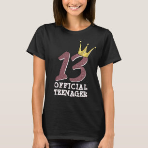 13e verjaardag Officiële tiener Teen Girl Crown T-shirt
