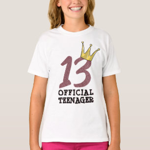13e verjaardag Officiële tiener Teen Girl Crown T-shirt