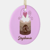 13e verjaardag Persoonlijke cadeaubon Keramisch Ornament (Rechts)