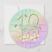 13e verjaardag Rainbow Butterflies Uitnodiging (Voorkant)