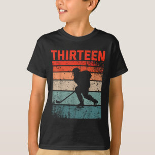 13e verjaardag Retro Ice Hockey 13 jaar oude jonge T-shirt