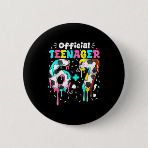 13e verjaardag tiener zes zeven 6+7 jongens meisje ronde button 5,7 cm