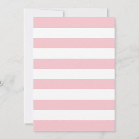 13e verjaardag uitnodiging roze en witte strepen (Achterkant)