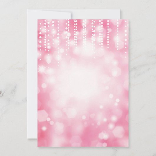 13e verjaardag uitnodiging roze glitter (Achterkant)