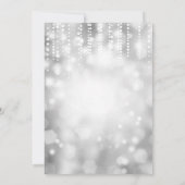 13e verjaardag Uitnodiging Silver Glitter (Achterkant)