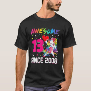 13e verjaardag Unicorn Dabbing 13 jaar oud Birthda T-shirt