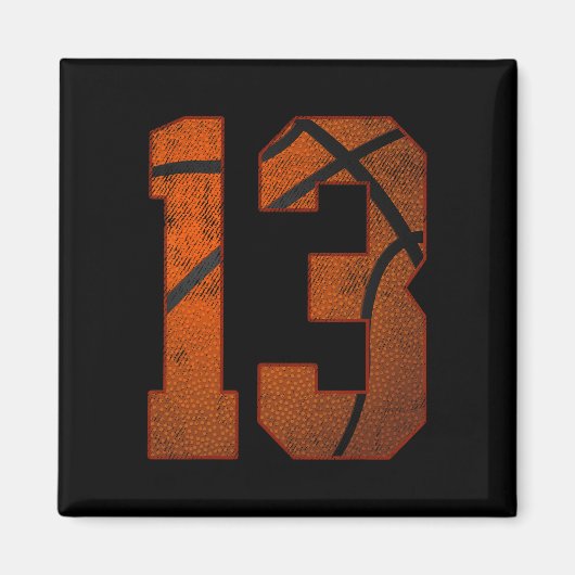 13e verjaardag van de dertien 13 jaar oude Basketb Magneet (Voorkant)