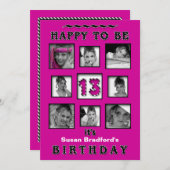 13e verjaardag van de uitnodiging van de partij - (Voorkant / Achterkant)