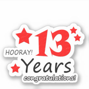 13e verjaardag van het huwelijk - 13 jaar verjaard sticker