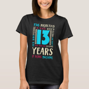 13e verjaardag voor kinderen leeftijd 13 jaar oud t-shirt