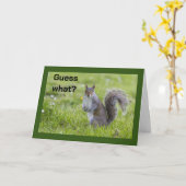 **13E VERJAARDAG** WENSEN VAN COMEDIC SQUIRREL KAART (Gele Bloem)