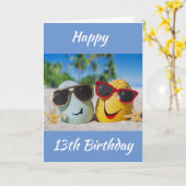 **13e VERJAARDAG** WENSEN VAN GOEDE EIEREN! Kaart (Gele Bloem)