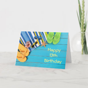 ***13e VERJAARDAG *** WENSEN VOOR MIJN FAV BEACH B Kaart