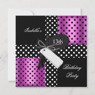 13e verjaardagsfeestje voor tienermeisjes kaart