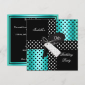 13e verjaardagsfeestje voor tienermeisjes kaart (Voorkant / Achterkant)