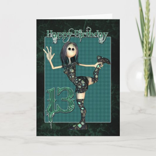 13e verjaardagskaart met Moonies H.I.P Rag Doll Kaart (Voorkant)