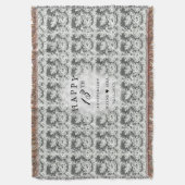 13e zwart + wit kant bruiloft Jubileum Deken (Voorkant Verticaal)