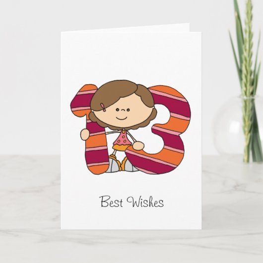 13ème anniversaire - carte de voeux - fille (Devant)