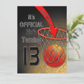 13ème anniversaire INVITATION - Garçon - SLAM DUNK (Debout devant)