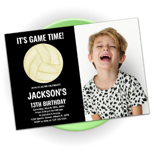 13ème Black Volleyball Invitations Anniversaire av