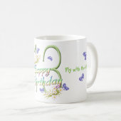 13ème Tasse de danse de papillon d'anniversaire (Devant droit)