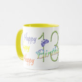 13ème Tasse heureuse d'anniversaire (Devant gauche)