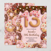 13th Birthday Girls Invitation (Devant / Derrière)