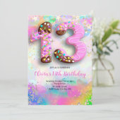 13th Birthday Girls Invitation (Debout devant)