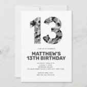 13th Birthday, Grey Camo Personalized Teen Kaart (Voorkant)